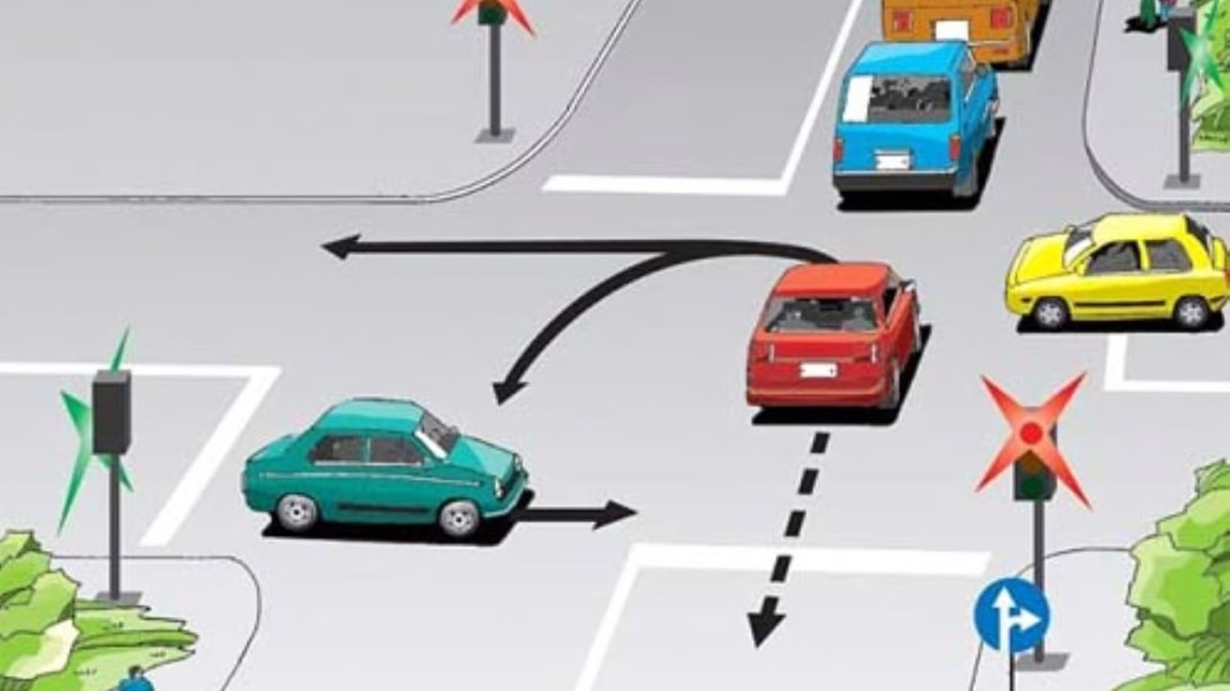 Interesting traffic rules test — how the driver should navigate through a traffic jam